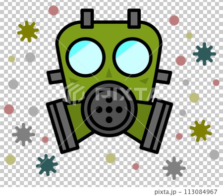 有害細菌、細菌和有毒氣體防毒面具的插圖 有害細菌、細菌和有毒氣體防毒面具的插圖 113084967