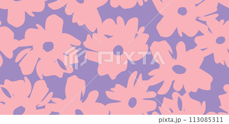 Exotic hand drawn flowers, seamless patterns with floral for fabric, textiles, clothing, wrapping paper, cover, banner, home decor, abstract backgrounds. Vector illustration. Exotic hand drawn flowers, seamless patterns with floral for fabric, textiles, clothing, wrapping paper, cover, banner, home decor, abstract backgrounds. Vector illustration. 113085311