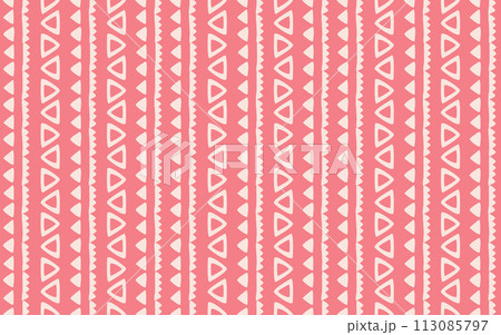Ethnic abstract ikat art. Seamless pattern in tribal, folk embroidery, and Mexican style. Aztec geometric art ornament print. Design for carpet, wallpaper, clothing, wrapping, fabric, cover, textile. 113085797