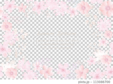 水彩風　シームレスな花のベクター背景イラスト 113086700