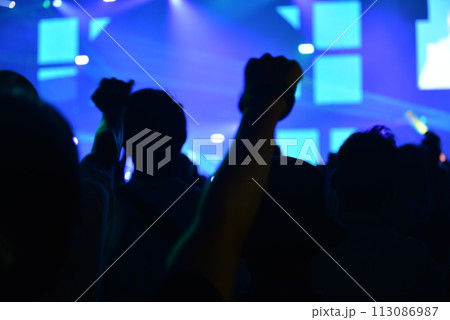 ライブ会場の盛り上がり ライブ会場の盛り上がり 113086987