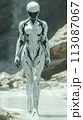 Humanoid robot with DNA modification, future cosmonaut, space discoverer. AI Generative 113087067