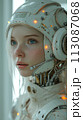 Humanoid robot with DNA modification, future cosmonaut, space discoverer. AI Generative 113087068