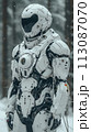 Humanoid robot with DNA modification, future cosmonaut, space discoverer. AI Generative 113087070