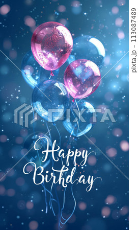 Celebrate with Style, Elegant Birthday Postcard Ready for Printing 113087489