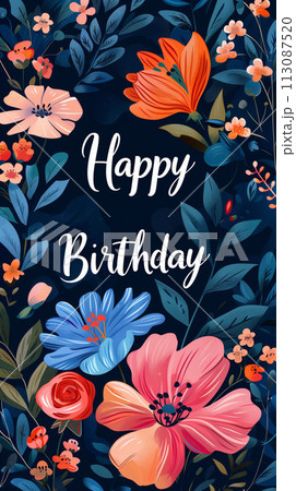 Celebrate with Style, Elegant Birthday Postcard Ready for Printing 113087520