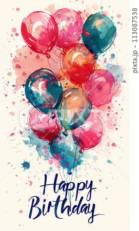 Celebrate with Style, Elegant Birthday Postcard Ready for Printing 113087538
