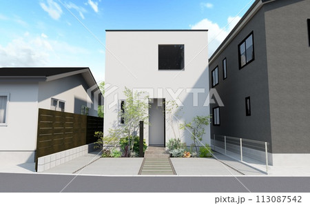 美しい雑木がある素敵なシンプルモダンデザインの戸建住宅 美しい雑木がある素敵なシンプルモダンデザインの戸建住宅 113087542