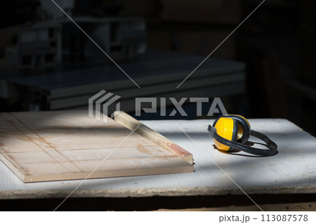 Working headphones. Headphones for work in production Working headphones. Headphones for work in production 113087578