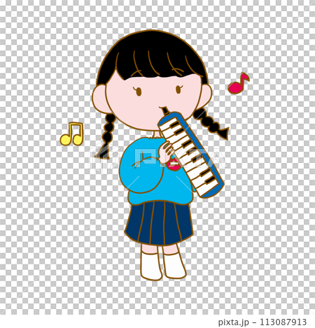 彈鍵盤口琴的女孩 彈鍵盤口琴的女孩 113087913