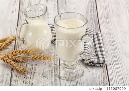 Organic milk in the glass Organic milk in the glass 113087999