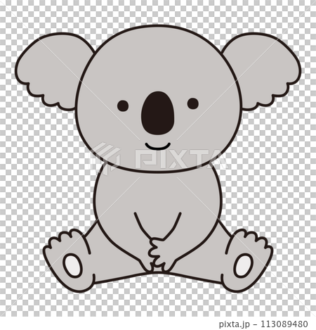 向量圖的坐著的無尾熊。圖示、動物 向量圖的坐著的無尾熊。圖示、動物 113089480