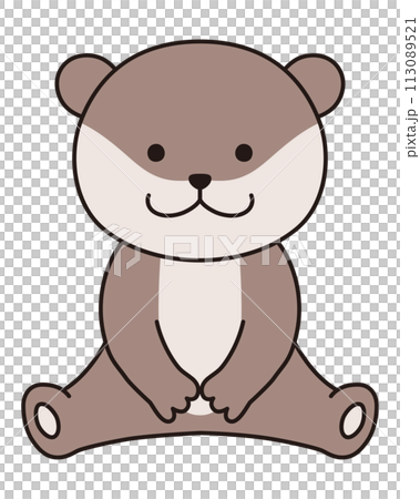 坐水獺的向量圖。圖示、動物 113089521