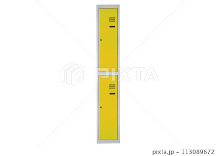 Yellow lockers for locker room. Change room metal box Yellow lockers for locker room. Change room metal box 113089672