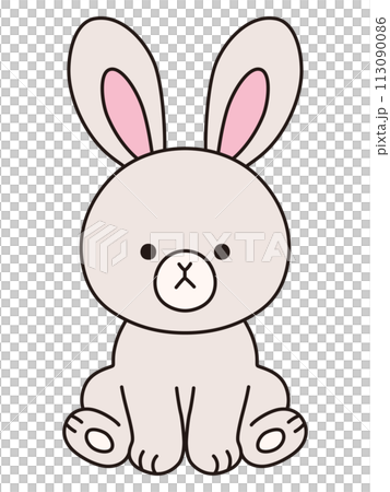 Vector illustration of a sitting rabbit. icon, animal, rabbit 113090086