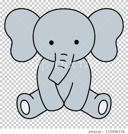 向量圖的坐著的大象。圖示, 動物, 大象 113090156