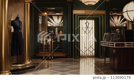 Elegant Fashion Boutique with Dress Elegant Fashion Boutique with Dress 113090179