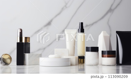 Elegant Cosmetic Products Display Elegant Cosmetic Products Display 113090209