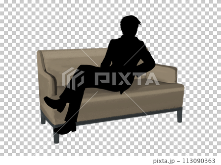 Person: Man sitting on sofa 113090363