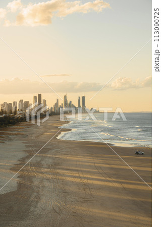 Aerial view of Burleigh Heads beach, Gold Coast, Queensland, Australia during the afternoon Aerial view of Burleigh Heads beach, Gold Coast, Queensland, Australia during the afternoon 113090725