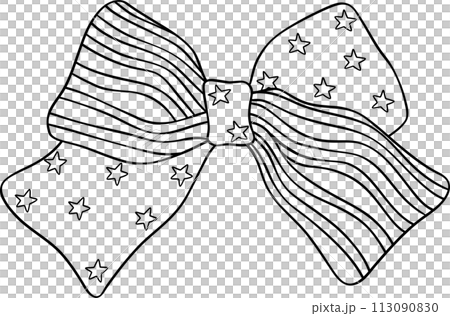 Coquette Ribbon Bow 4th of July doodle outline Coquette Ribbon Bow 4th of July doodle outline 113090830
