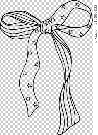 Coquette Ribbon Bow 4th of July doodle outline Coquette Ribbon Bow 4th of July doodle outline 113090832