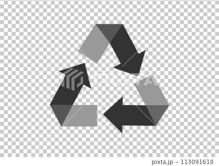 Recycling symbol A simple and stylish black triangle arrow recycling symbol illustration 113091618