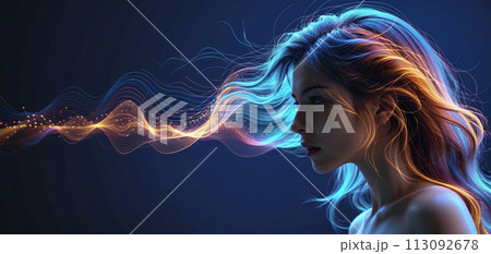 Colorful and illustrative representation of an individual who perceives his environment and processes stimuli through different sensory perceptions and different external stimuli Colorful and illustrative representation of an individual who perceives his environment and processes stimuli through different sensory perceptions and different external stimuli 113092678