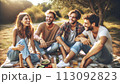 楽しそうな男女グループ 113092823