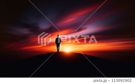 夕焼けバック 113092902