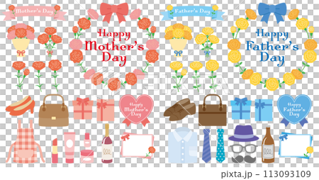 Mother's Day and Father's Day illustration material 113093109
