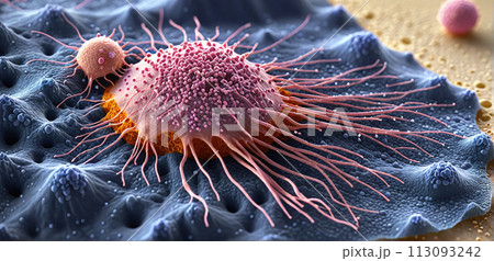 Migrating and spreading cancerous cell into organic tissue Migrating and spreading cancerous cell into organic tissue 113093242