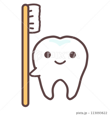歯ブラシと歯 歯ブラシと歯 113093622