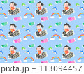 かわいい　こどもの日　総柄　パターン 113094457