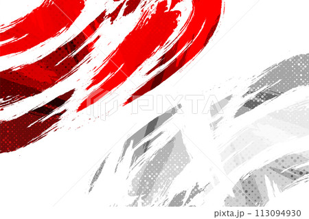 Indonesia Flag with Brush Concept. Happy Indonesian Independence Day. Flag of Indonesia in Grunge Style 113094930