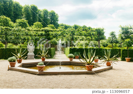 View of Frederiksborg castle park in Hillerod, Denmark 113096057