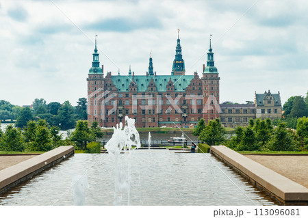 View of Frederiksborg castle with park in Hillerod, Denmark View of Frederiksborg castle with park in Hillerod, Denmark 113096081
