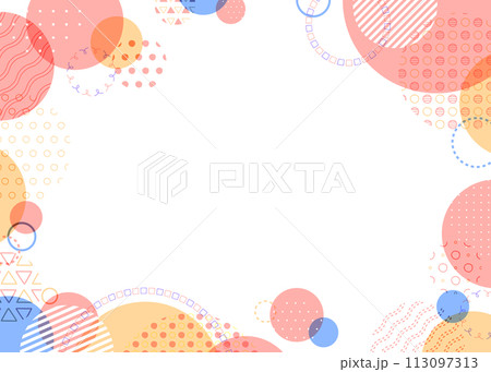 円形オブジェクトとパターンのフレーム、円形模様の背景 円形オブジェクトとパターンのフレーム、円形模様の背景 113097313