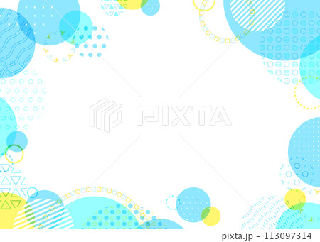 円形オブジェクトとパターンのフレーム、円形模様の背景 113097314