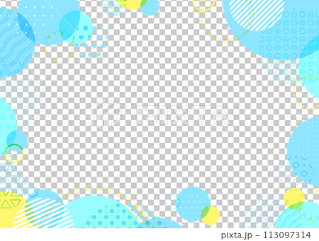 円形オブジェクトとパターンのフレーム、円形模様の背景 113097314