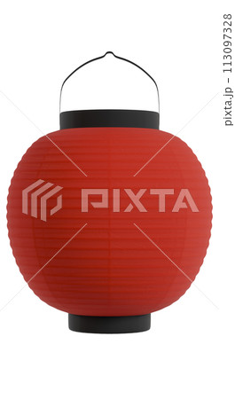 提灯 丸型 切り抜き 合成用 3Dレンダリング 提灯 丸型 切り抜き 合成用 3Dレンダリング 113097328