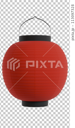 提灯 丸型 切り抜き 合成用 3Dレンダリング 提灯 丸型 切り抜き 合成用 3Dレンダリング 113097328