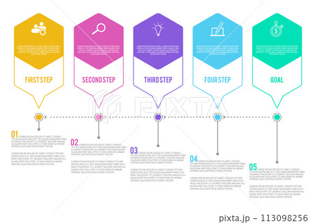 5 options or steps infographic in flat style on the white background 113098256