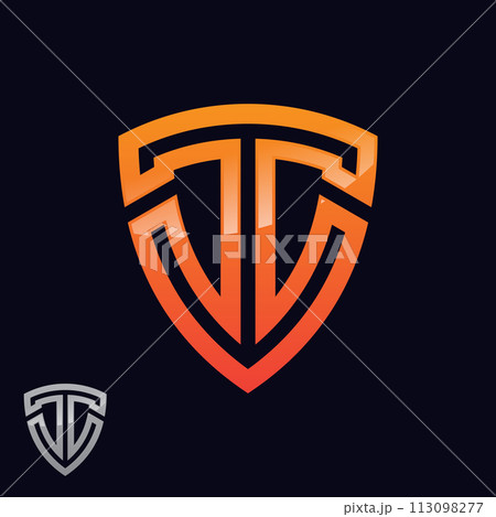 Vector illustration of abstract symbol based on the letter T with color orange Vector illustration of abstract symbol based on the letter T with color orange 113098277