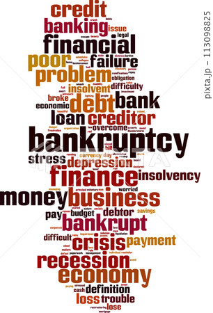 Bankruptcy word cloud 113098825