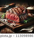 美味しそうなステーキ 113098986