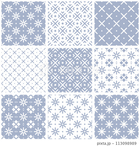 Set of Abstract Seamless Geometric Patterns. Vector Art. 113098989