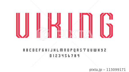 Set of alphabets font letters and numbers 113099171