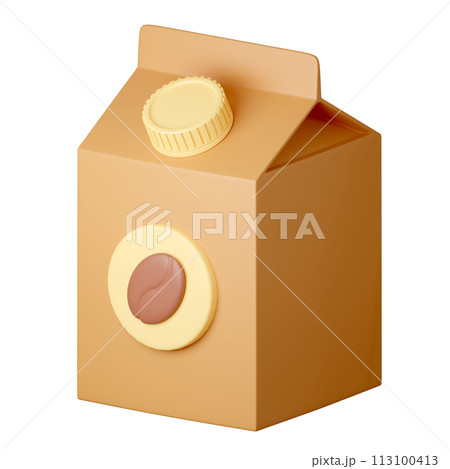3d a carton coffee milk latte in Cartoon Style Isolated on a White Background. 3d illustration 113100413