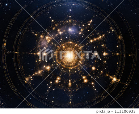 A sacred geometry star map. 113100935